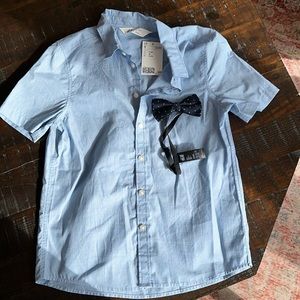 Brand news boys dress shirt and bow tie